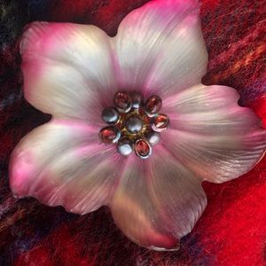 Alexis Bittar Rose-Tinged Lucite Flower Brooch